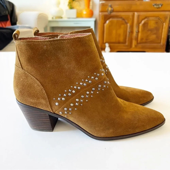 Lucky Brand Brown Suede Studded Ankle‎ Boot Latinia Size 9.5 Coastal Cowgirl - Picture 14 of 14
